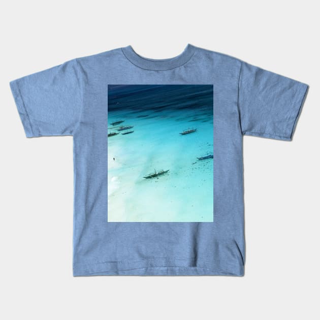 White Beach, Boracay Kids T-Shirt by JonDelorme